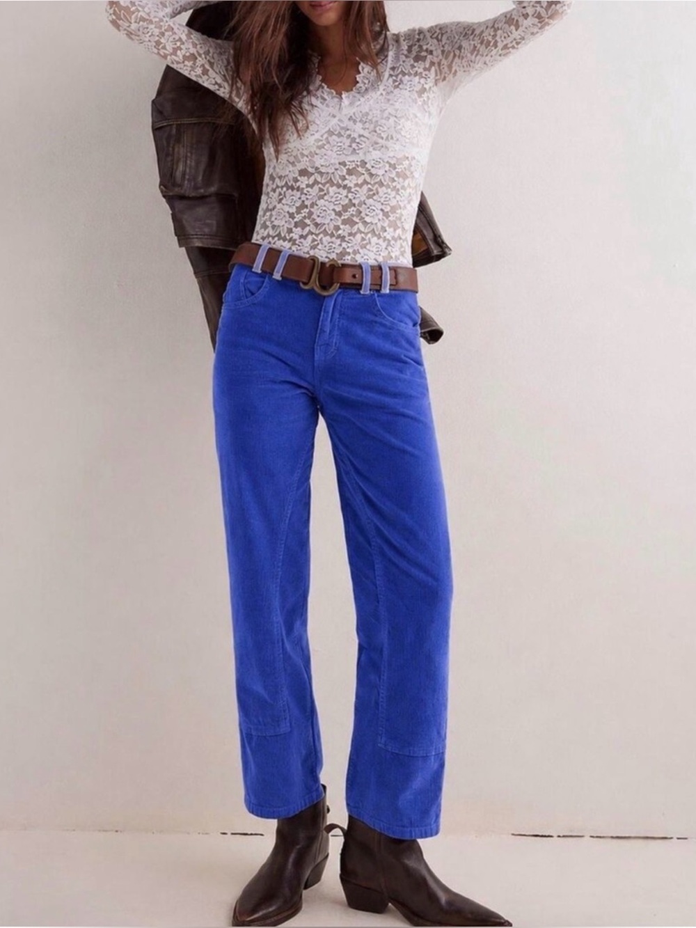 WE THE FREE | Free People Risk Taker Corduroy Pants in Cobalt Blue, Size 27